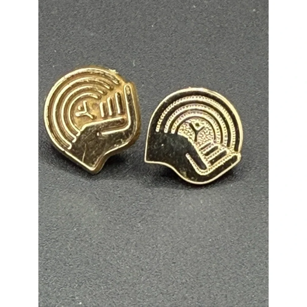 Vintage YMCA Caring Hand Lapel Pins Lot of 3 Gold Tone Enamel Charity Pins
